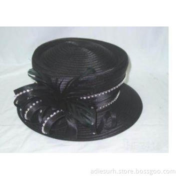 Trendy Bowler black Ladies' Church Hats , Stunning Reinston